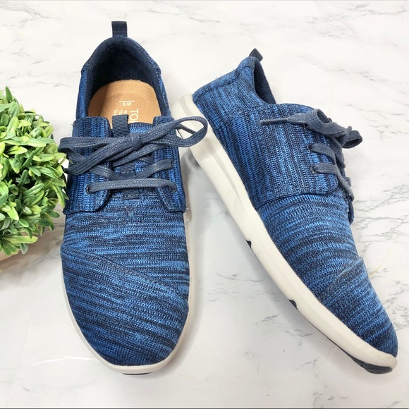 Tom’s lace up sneakers, classic knit marbeled blue - Picture 1 of 8